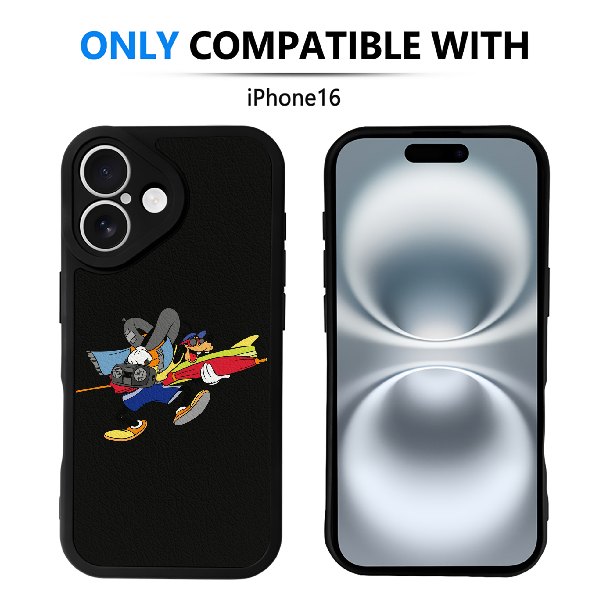 （画像用） ミッキーマウス Mickey Mouse 【iPhone 16シリーズ対応】シリコンスマホケース（レザー調） 材質：シリコン